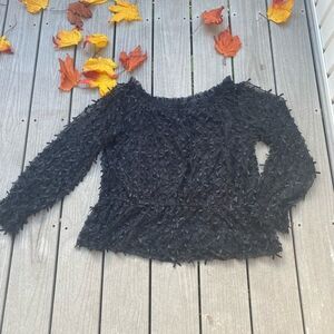 Black BowTie Peplum Dress Party Top Debbie Shuchat